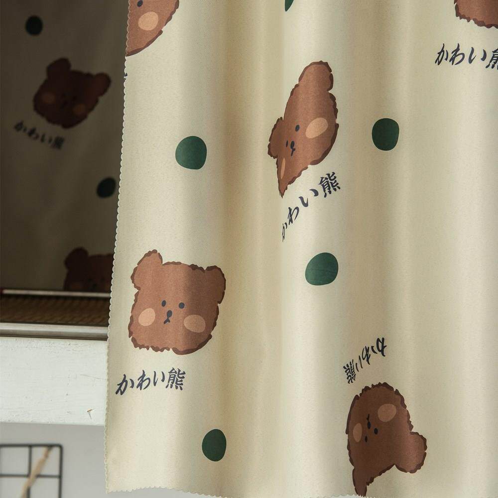 波点熊学生寝室上下铺床帘员工宿舍床幔北欧简约风三层加厚遮光布