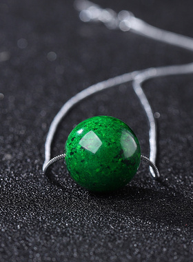 20MM特惠捡漏！超美绿油油干青珠子锁骨链项链挂件女