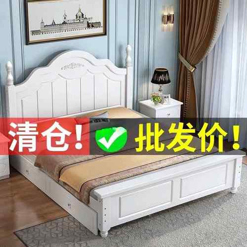 欧式实木双人床KLN1.8x2米出主卧经型1济.屋5m公主床租1.2米单人