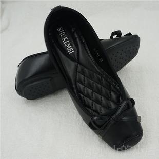 平跟孕妇妈女 方头浅口妈豆豆鞋 新款 2024春夏金属蝴蝶结芭平底蕾鞋