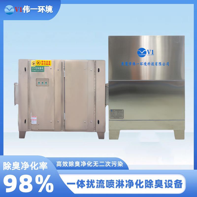 伟一环境一体扰流喷淋净化除臭设备生物实验室废气处理设备