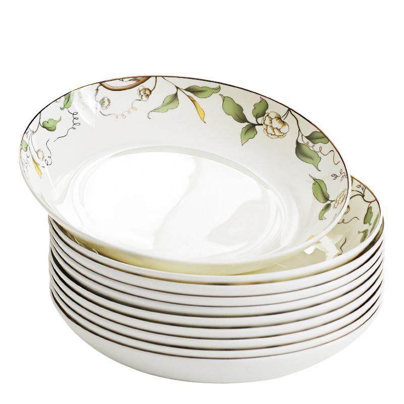 2023新款盘子菜盘家用套装陶瓷碟子7/8英寸唐山骨瓷餐具餐盘深盘,餐饮具,盘,淘宝优惠券,粉丝福利购,淘宝优惠卷