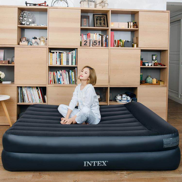 INTEX64124气垫床充气床垫双人家用自动折叠床垫厚户外高床便携床