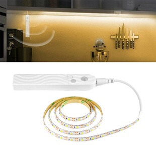 LED灯带5V灯条橱柜床底玄关自动小夜灯 人体智能感应电池盒充电式