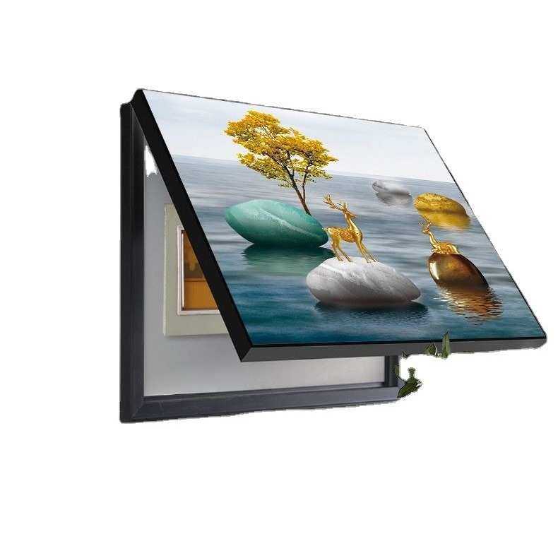 电表箱装饰画定制液压推拉电闸箱遮挡免打孔配电箱客厅挂画遮丑盒,家居饰品,现代装饰画,淘宝优惠券,粉丝福利购,淘宝优惠卷