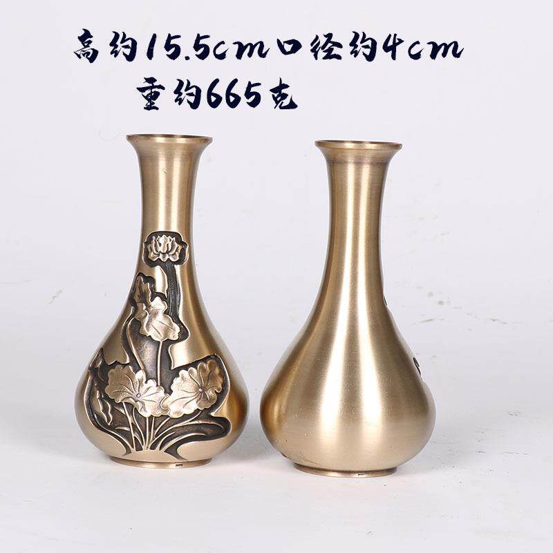 2020供铜拉丝迷直你小径家居花桌摆小瓶仿口古铜花瓶摆件2026