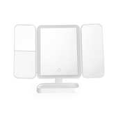 台式 LED收纳折叠放桌子上镜子带灯化妆镜桌面贝壳梳妆镜 充电款