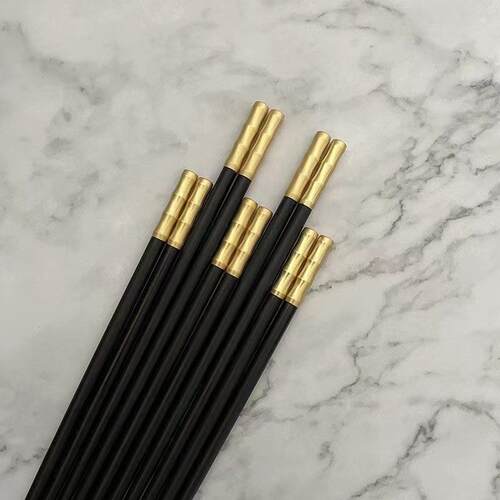 紫光檀筷子十二生肖檀木筷子防滑不发霉筷子家用耐高温不变形