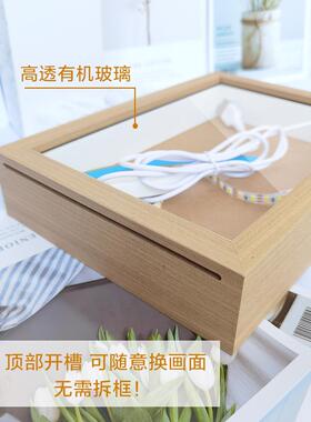 灯光画相框镜子发光相框中空专用画框diy材料包氛围灯带定制自制