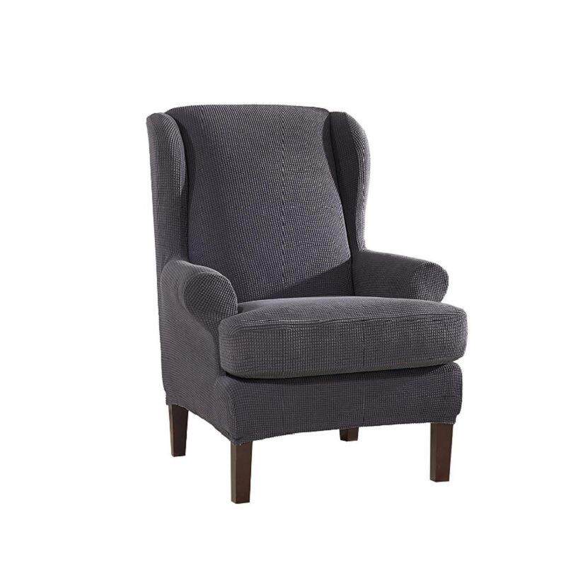 老虎凳套弹力全包休闲凳子格纹隔水懒人沙发椅套纯色单人沙发套