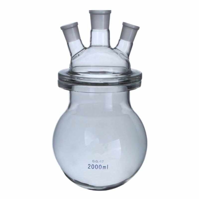 实验高硼硅玻璃双层夹套三口反应瓶250 500 1000ml玻璃夹套反应釜