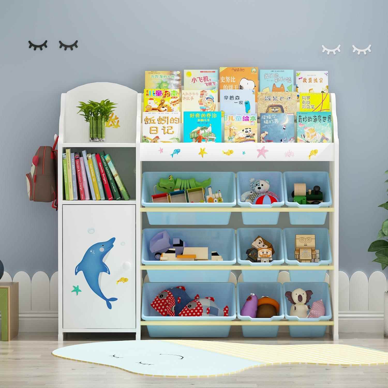 儿童具收纳架幼儿园理整架置物架WYW多层玩宝客厅书架储物柜储物