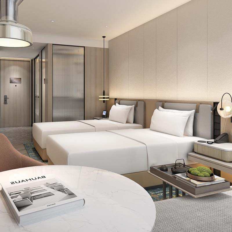 酒店家具标间全套民宿定 制五星级宾馆民宿床箱客房床翻新样板间