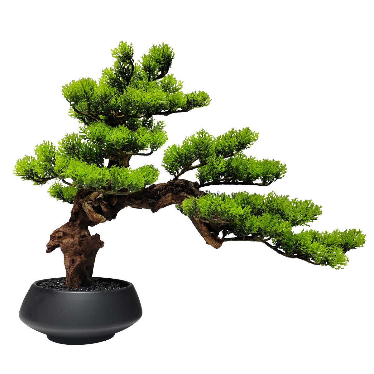 仿真绿植盆栽迎客松松树盆景植物装饰品摆件酒店客厅办公室工艺品