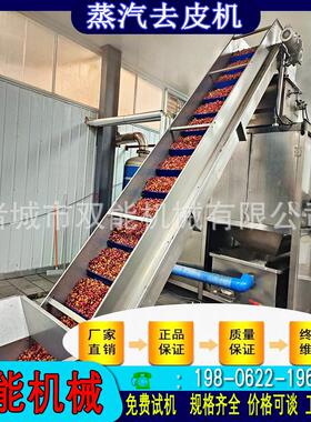 速冻葡萄专用蒸汽去皮机柔性去皮果粒完整灌装整套头生产流水线