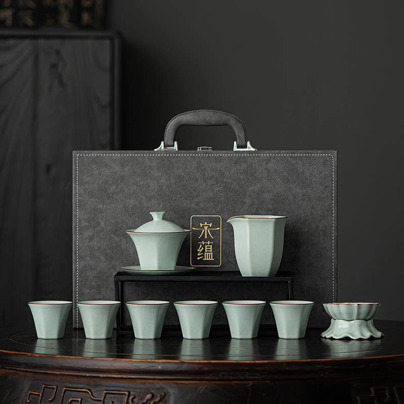 正品唐丰宋大师装级汝套窑功夫茶具2025新款高端盖碗泡茶具礼品蕴
