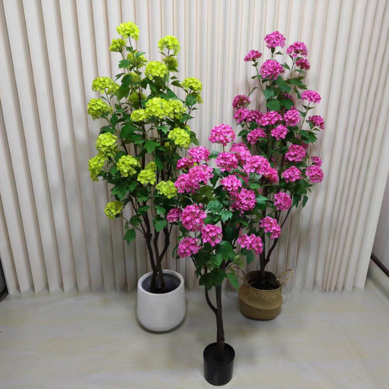 彷真植物盆景绣球花高彷真花摆设客厅彷真绿色植物造景落地花艺塑