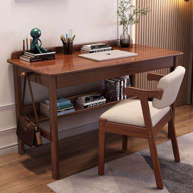 次书桌实木台式电脑桌办公桌子出租屋租房家用卧室儿童学习桌