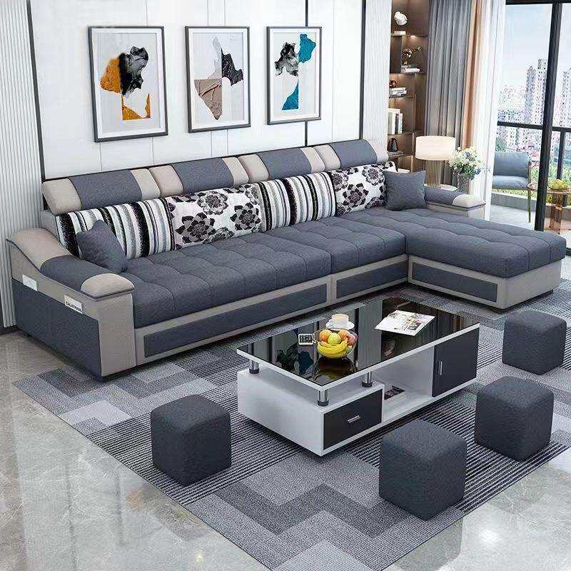 新款皮配布科技布沙发大小户型两用现代客厅简约免洗家具布艺沙发