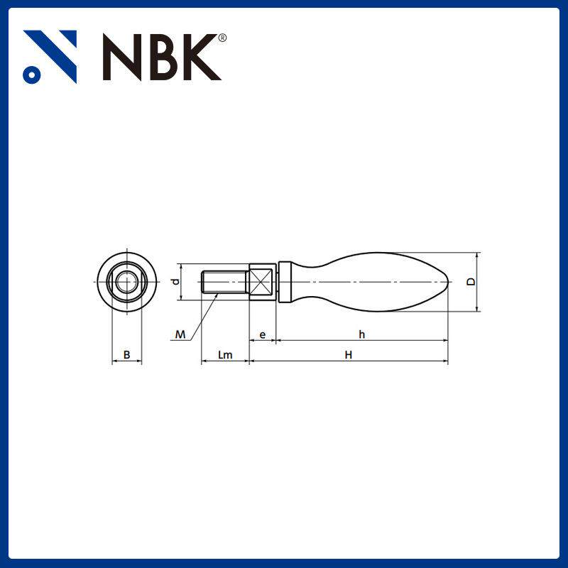 NBK RM 电镀旋转握柄钢材质旋转型外螺纹手柄 便于抓握机械零配件
