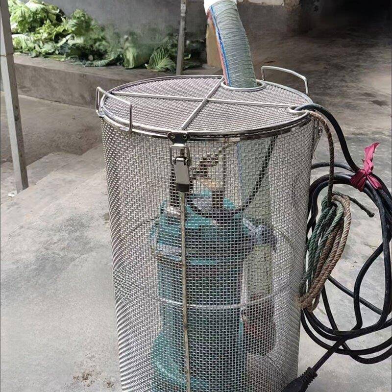 不锈钢水泵保护罩圆形过滤网加固潜水泵防护罩防堵防吸鱼池塘鱼塘