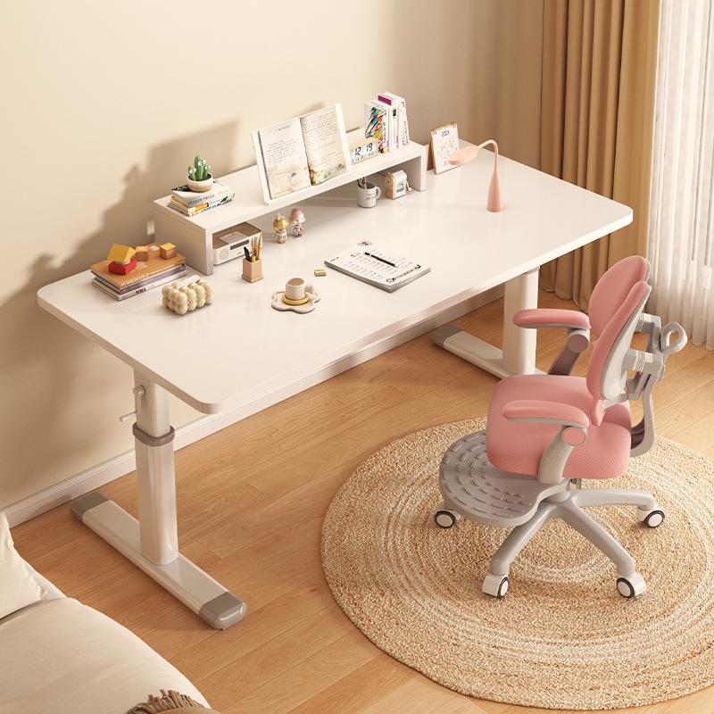 手摇升降桌书桌学生家用学习桌写字桌子简易办公桌卧室台式电脑桌