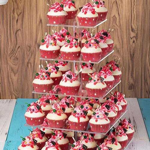 5层方形亚克力蛋糕展示架 婚礼蛋糕架 水果甜点摆放架 cake stand