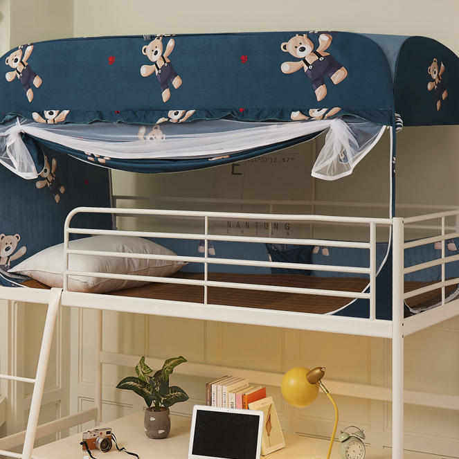 一体式床帘免安装高中学生蚊帐遮光防蚊俩用宿舍上下铺通用子母床