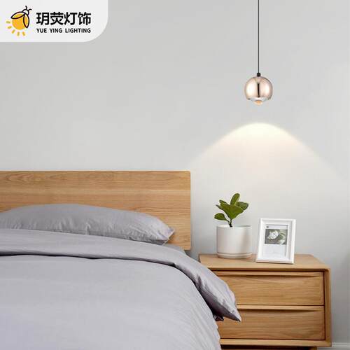 玥荧现代简简极下发光圆球餐厅卧室床吊头灯约xy-6007网红升降调