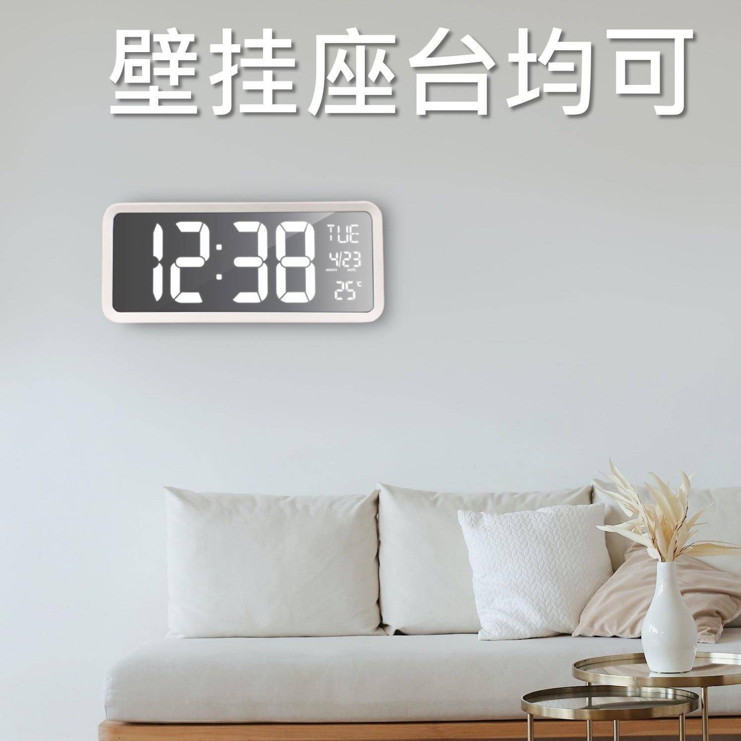 创意数字夜光挂钟卧室宿舍办公室房间客厅简约时尚静音室内LED