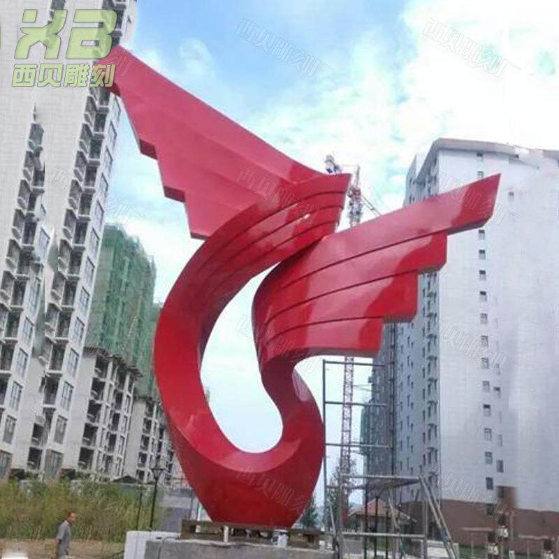 供应大型广场装饰不锈钢雕塑飞翔的翅膀不锈钢户外景观雕塑