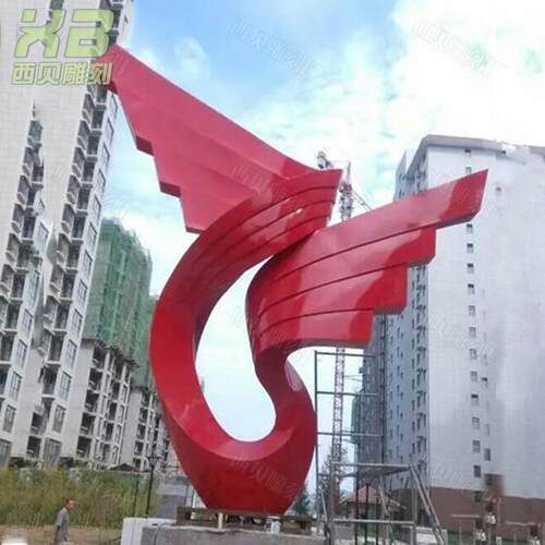 供应大型广场装饰不锈钢雕塑 飞翔的翅膀不锈钢户外景观雕塑