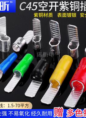 C45空气开关小黑夹插片冷压接线端子铜接线端子线耳接线连接器紫
