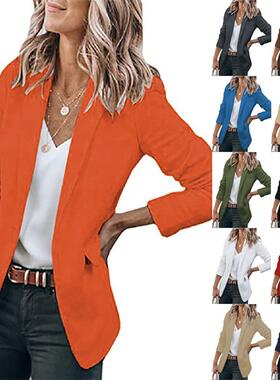 Trendy 2025 Fall Blazer For Women Long Sleeve Notch Lapel