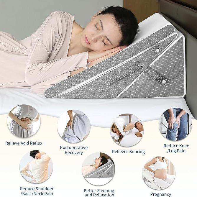 跨境床楔形枕带拉链可拆洗可调节睡眠记忆睡眠床垫腿枕三角楔形枕
