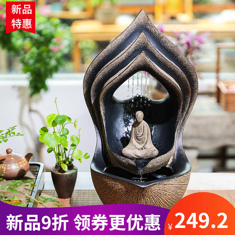 新中式禅意流水摆件家居办公室客厅玄关桌面装饰T水景招财喷泉景