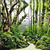 水族成品木刺造景客厅沉瘤饰针森林骨架鱼缸木草新手套餐缸木装 木