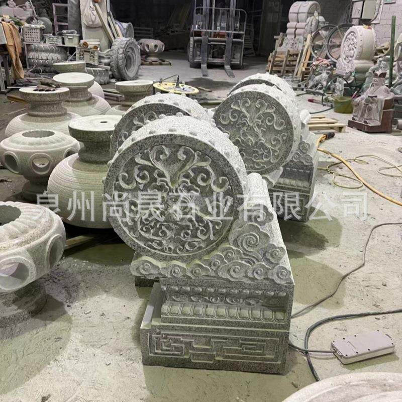 黄锈石抱鼓石黄金麻门鼓石鼓印度红门墩石墩子芝麻黑花岗岩石门墩