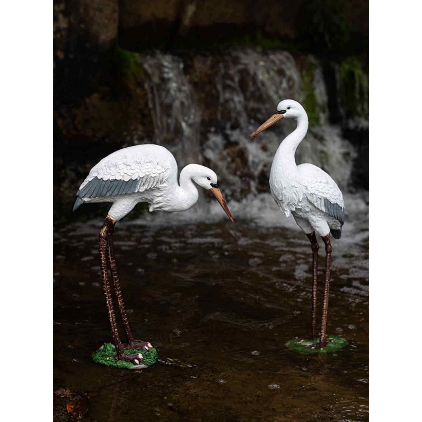 花园庭院户外假山鱼池装饰造景摆件仿真仙鹤摆件树脂动物白鹭摆件,家居饰品,户外/庭院摆件,淘宝优惠券,粉丝福利购,淘宝优惠卷