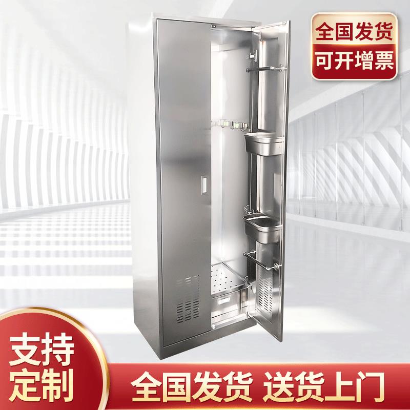 不锈钢洁具柜不锈钢不锈钢拖把柜教室拖把柜双门卫生用品清洁柜