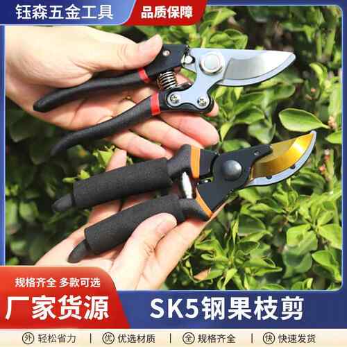 厂家多功能修枝剪花卉剪树枝果枝园艺剪SK5高碳钢果园盆景