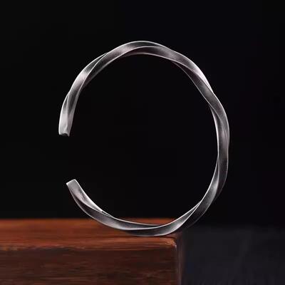 正品99纯银M?bius戒指手9镯格男士的素戒指覆古民族风生日礼物男