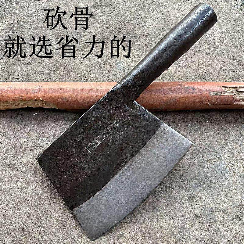 阳江武氏作商用砍骨刀弹簧钢锰钢锻打斧头刀斩骨坎骨专用刀短刃刀