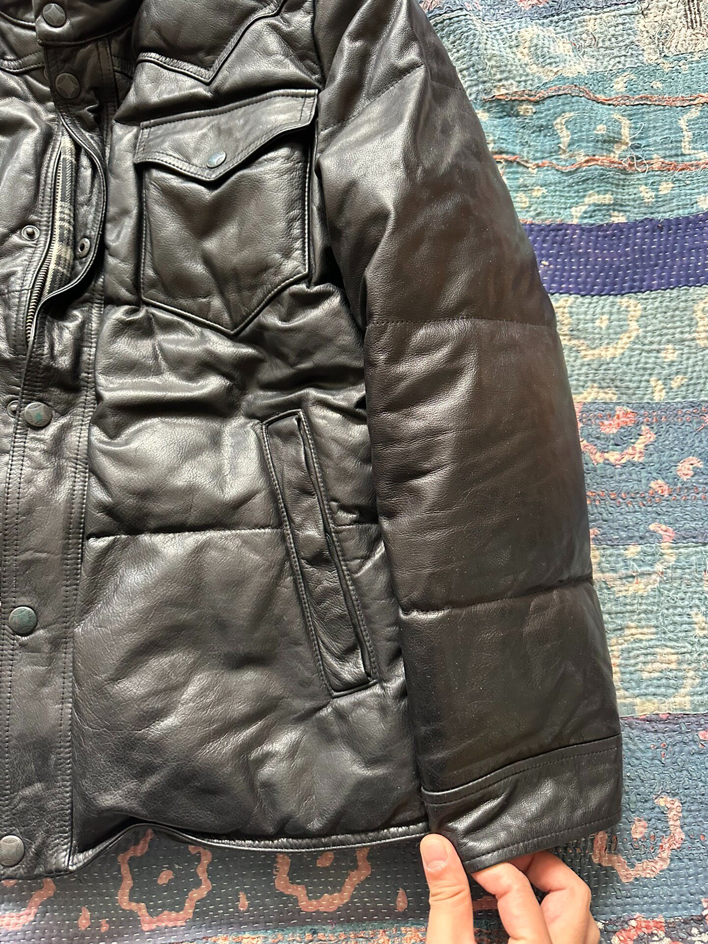 POLO RALPH LAUREN Leather Down Jacket — detail