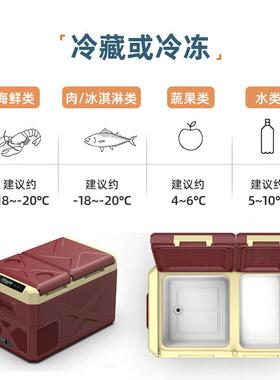 车载2冰箱火山红车家两用双压缩2机制冷大货车16732V4V20V开门冷