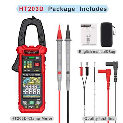 HT203D华博新款交直流智能数字钳形表