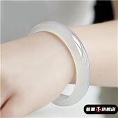 纯天然白玉羊脂玉手镯女款 纯天然女子 旺夫玉手镯手链