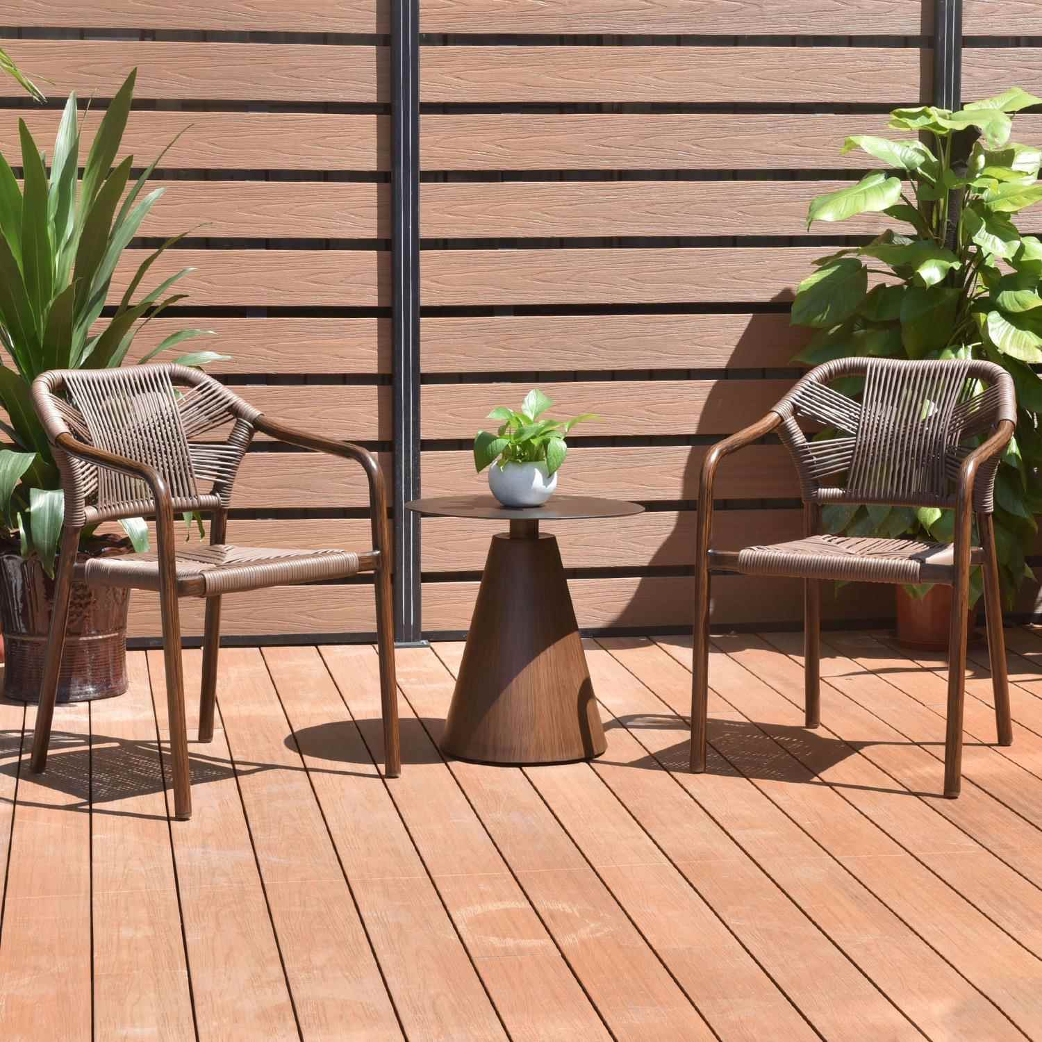 工强韧编织绳子花手园庭院户外21家编具藤桌椅椅茶几阳台藤椅三件