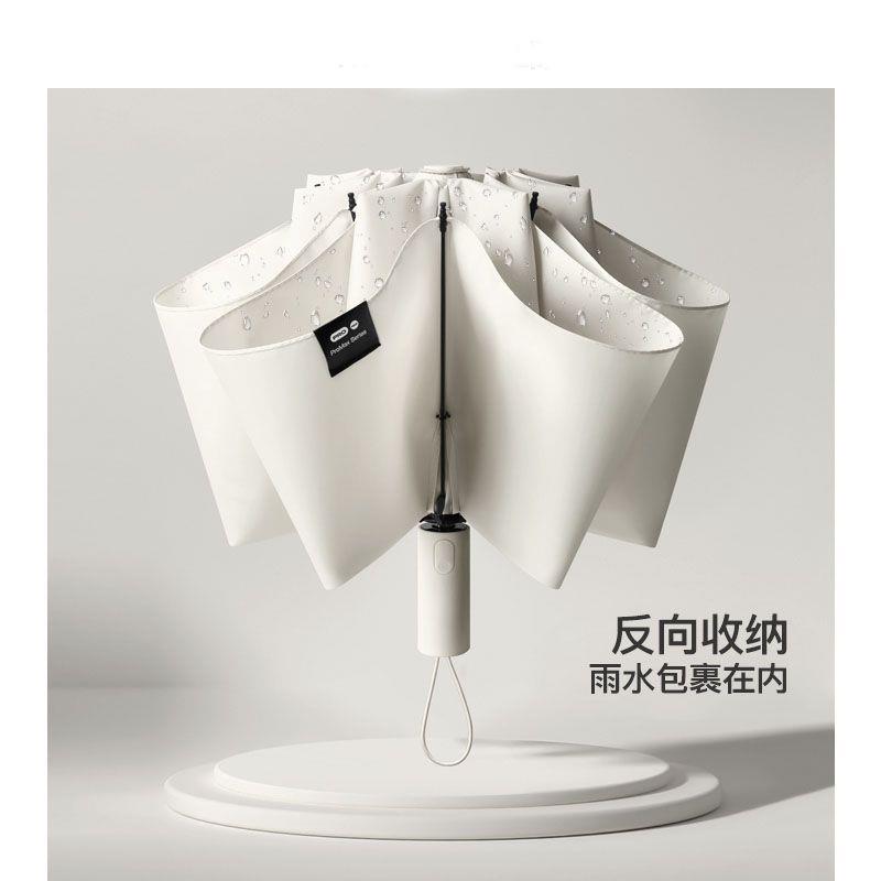 创意雨伞女晴雨两用加固抗风黑胶大号折叠车载男反向全自动