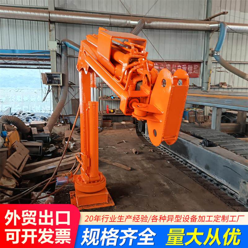 小型折叠式吊机可车载船用油电两用安装方便固定式折臂吊
